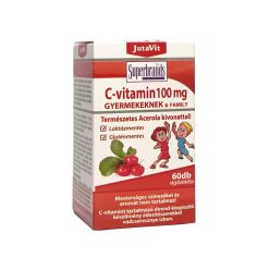   JutaVit C-vitamin 100mg Acerola kivonattal gyermekeknek vadcseresznye ízű rágótabletta 60db - Vadcseresznye