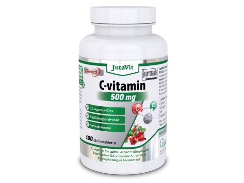 JutaVit C-vitamin 500mg retard + csipkebogyó + D3 + Cink vitamin filmtabletta 100db