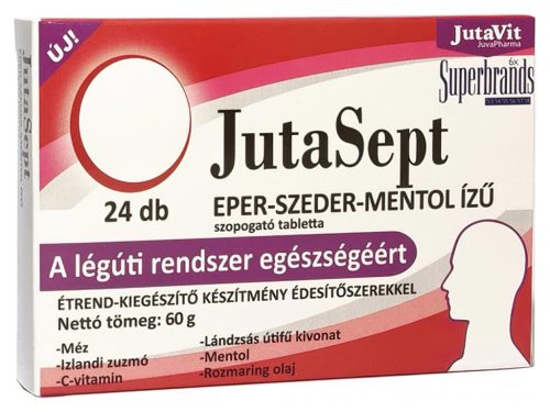 JutaVit JutaSept szopogató tabletta 24db - Eper-Szeder-Mentol