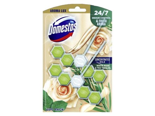 Domestos Aroma Lux WC frissítő 2x55g - Fehér rózsa és Teafa olaj