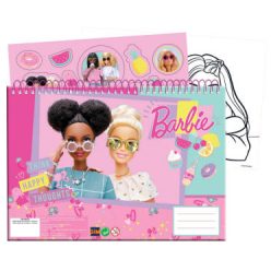   Barbie Happy Thoughts A/4 spirál vázlatfüzet 40 lapos matricával