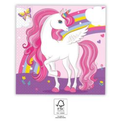   Unicorn Rainbow Colors, Unikornis szalvéta 20 db-os 33x33 cm FSC