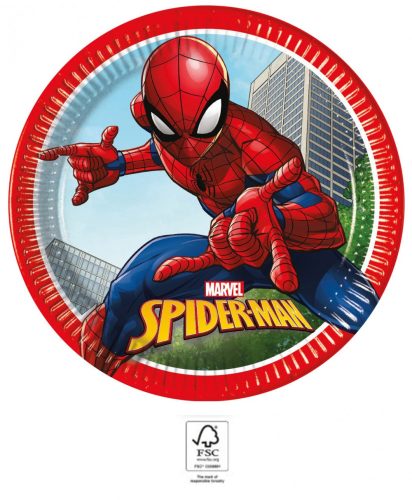 Pókember Crime Fighter papírtányér 8 db-os 23 cm FSC