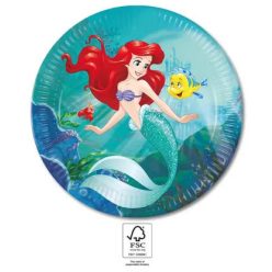   Disney Hercegnők, Ariel Curious papírtányér 8 db-os 23 cm FSC