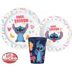   Lilo és Stitch Palms étkészlet, micro műanyag szett, pohárral 260 ml