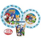 Sonic, a sündisznó étkészlet, micro műanyag szett, pohárral 260 ml