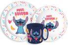 Lilo és Stitch Palms étkészlet, micro műanyag szett bögrével 265 ml