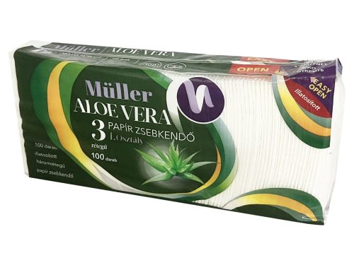 Müller papírzsebkendő 3 rétegű 100db - Aloe Vera