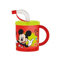 Disney Mickey szívószálas bögre, műanyag 210 ml