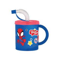 Pókember Spidey szívószálas bögre, műanyag 210 ml