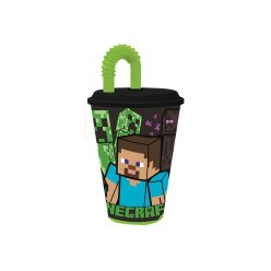   Minecraft Steve's Journey Szívószálas pohár, műanyag 430 ml