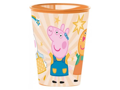 Peppa malac mikrózható műanyag pohár 260 ml - Narancssárga