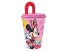 Minnie Spring szívószálas pohár, műanyag 430 ml