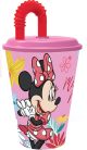 Minnie Spring szívószálas pohár, műanyag 430 ml